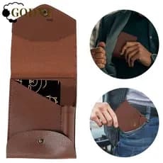 Carteira Minimalista Slim GODNESSFO, Compacta e Multifuncional com Porta-Caneta Integrado, Impermeável 5YZS