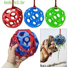 Bola de petiscos para cavalos, alimentador de feno para pôneis em material TPR vermelho/azul/verde, brinquedo de aliment