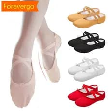 forevergo 1sapatos De Ballet Para Meninas Lona Soft Sole Ballerina Chinelos De Dança Crianças Praticam Sapatos De Bailar