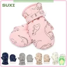 LUCKY-SUXI Luvas Infantis , De Neve De Pelúcia Com Estampa De Dinossauro Quentes De Inverno À Prova D'água