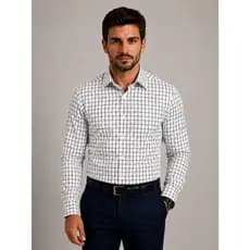Camisa social manga longa Xadrez Casual De Boa Qualidade Slim Fit Com Elastano