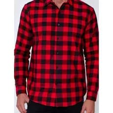 Camisa masculina casual xadrez de manga comprida