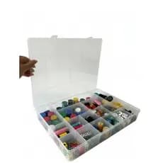 Box Organizador Tamanho G G Divisórias Porta Miçangas 37x28 Branco