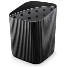 Porta Talheres Organizador Preto Com Furos E Base Removível