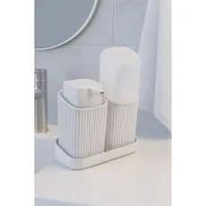 Kit Duo Banheiro Porta Escova E Saboneteira Líquida Usual Branco