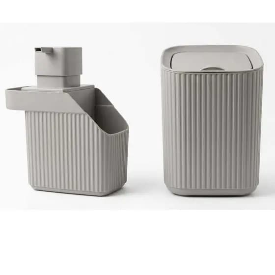 Kit Cozinha Porta Detergente e Lixeira Prática 3L - Usual Utilidades