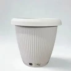 Vaso Planta 8l Com Prato Decorativo Grande Anti Dengue Cinza
