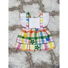 Romper Para Mesversario São João Colorido - Florido e Corações - 1 a 11 Meses