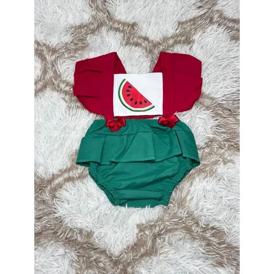 Romper Para Mesversario Melancia - 1 a 11 Meses -
