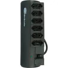 Filtro De Linha 6 Tomadas Bivolt  - Pw Cor Preto 127V/220V