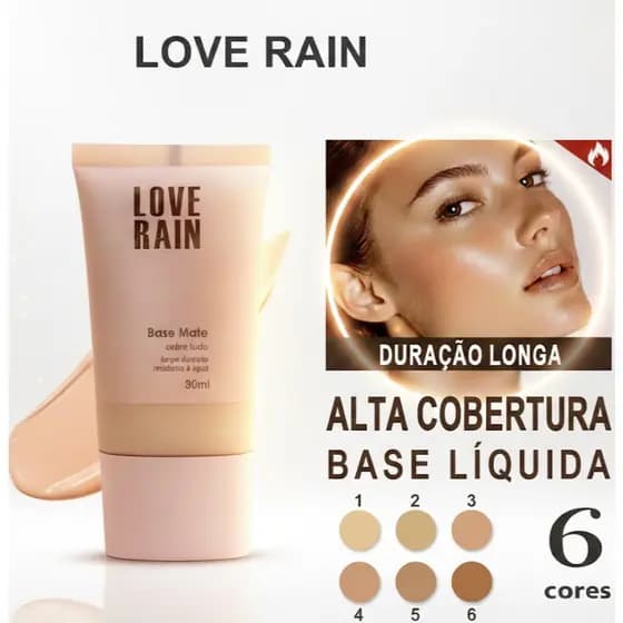 Base Líquida de Alta Cobertura Base Matte Corretivo Liquido Fosca Mate À Prova Da Água Longa Duração