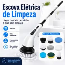 Escova De Limpeza Elétrico Ajustável Janela Banheiro E Cozinha 9 Em 1 Recarregável -D10