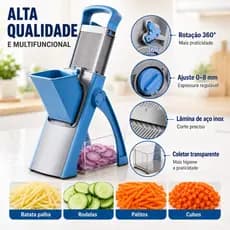 Fatiador De Legumes Cortador Ralador 5 Funções Multifuncional Cozinha Verduras Frutas Batata Chopper