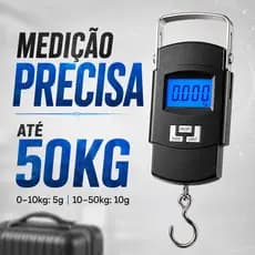 Balança Digital De Mão Portátil De Precisão Mala Bagagem Pesca Bolsa Viagem Camping Até 50 Kg
