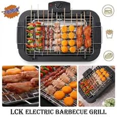 Churrasqueira Elétrica BBQ Portátil 1800W Sem fumaça Grelha Inox Interior Exterior