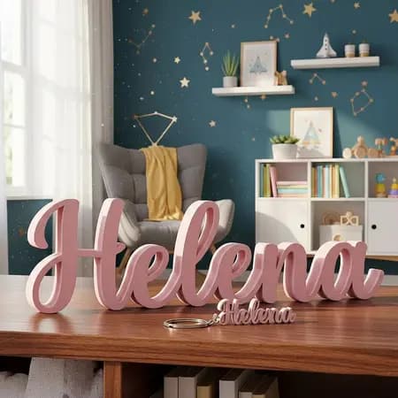 Letreiro Nome Personalizado Decorativo Infantil de Mesa e Estante L04