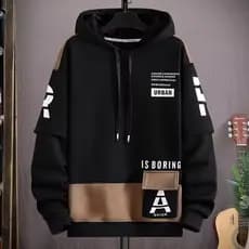 Moletom Masculino Coreano de Inverno M-3XL, Novo, Moderno, com Estampa de Letras, Manga Longa, Capuz, Solto, Estilo Fash