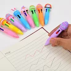 Conjunto de 12 canetas manuais de estudante com desenhos animados fofos, material de escritório criativo de alto valor,
