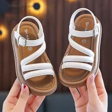 Sandálias Infantis para Meninas, Elegantes, Simples, Casuais, Sola Macia, Antiderrapantes, Estilo Princesa ZJOD