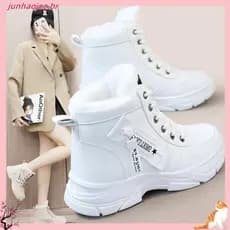 Botas Impermeáveis Antiderrapantes para Mulheres, Calçados de Inverno Femininos 2024, Botas de Neve de Cano Curto com So