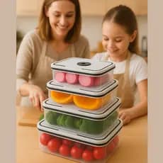 Jogo 4 Potes Organizadores Cozinha Guarda Conserva Mantimentos Marmita Vasilha