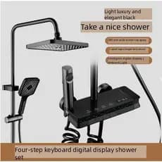 chuveiro para banheiro ducha higiênica 4 Saídas Misturador Termostato Digital Mão Ducha Chuveiro Deslizante Fixaçãos