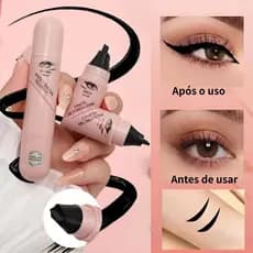 Caneta Delineadora Carimbo Ponta Dupla | Delineado Gatinho Perfeito em Segundos | À Prova D’Água e Longa Duração