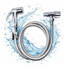 Ducha Higiênica Banheiro, 1/4 Volta | Chuveirinho Cromado | Gatilho ABS, Mangueira Inox | Completo