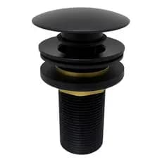 Válvula Pia Click Metal Preto Ralo Cuba Lavatório Preto 7/8