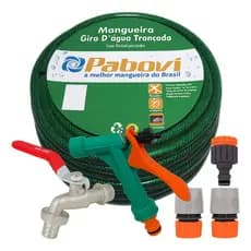 Kit Mangueira Verde 10m Pistola Engates Torneira Jardim 1/2