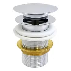 Válvula Click Metal 4cm Cromada Inox Banheiro Lavabo Pia