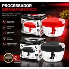 Processador Semiautomático 3 lâminas 500ml Prático Compacto