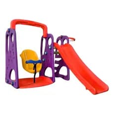 Playground Infantil 3 Em 1 Escorregador, Balanço e Basquete