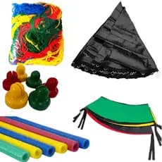Kit Cama Elástica 2,44 Completo 6Isotubo ,Protetor de Molas,Rede,Ponteiras,Lona de Salto