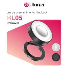 ULANZI ML05 MagLock Luz de preenchimento Magnético Gira 360 graus Suporte para celular 2500K-9000K
