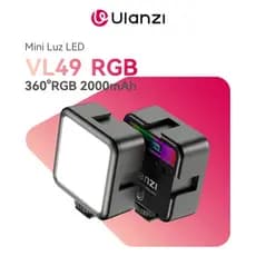 Ulanzi VL49 RGB Luz de Vídeo LED Mini Iluminador 360° Full Color Recarregável 2000mAh para Vlog