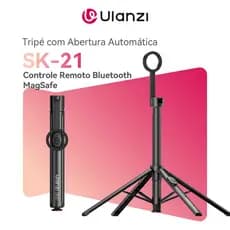 ULANZI SK-21 Tripé Portátil com Abertura Automática para Celular MagSafe Controle Remoto Bluetooth