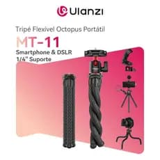 ULANZI MT-11 Tripé Flexível Octopus 360° Dobrável Portátil Para Smartphone E DSLR 1/4" Suporte