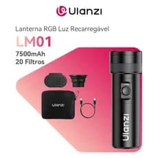 ULANZI LM01 Lanterna RGB Luz 7500mAh com 20 Filtros1200Lux Recarregável para Foto e Vídeo