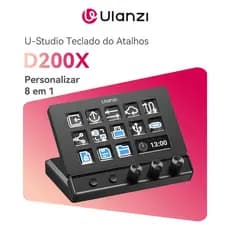 ULANZI D200X  8 em 1 Deck U-Studio Stream Teclado controlador 14 teclas LCD, USB-C/SD/TF Para PC/Mac