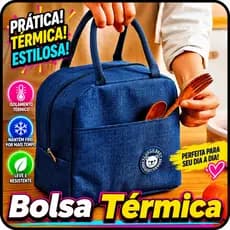 Bolsa Térmica de Mão Escola viajem Piquenique Prático