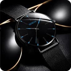 Relógio Geneveva Masculino ultra FIno Feito em Aço Inoxidavel movimento do relógio Quartzo