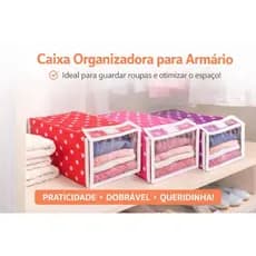Cesto Organizador Grande de Roupas Dobrável TNT 30x20cm Caixa Organizadora - Cores Sortidas
