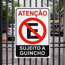 Placa Atenção Sujeito a Guincho 30x20 Placa Sinalização