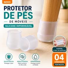 Protetor de Pés de Móveis Silicone Impermeável Anti Risco Kit 4 Unidades - Inova