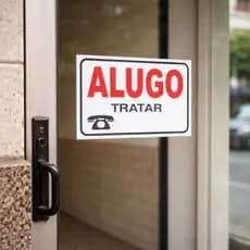 Kit com 2 Placas de Sinalização em Poliestireno ALUGO no Tamanho 20x30 cm - Casa e Apartamento