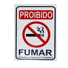 Placa  Proibido Fumar Sinalização 20x15cm