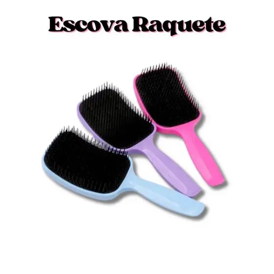 Escova de Cabelo Raquete | Desembaraço Suave e Sem Quebrar os Fios |