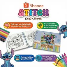 🖍️ Livro de Colorir Infantil – Colorindo com Stitch | 47 Desenhos para Pintar 🎨