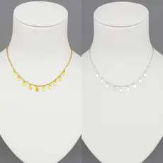 Colar Feminino Corações Soltinhos 35cm com Extensor - Dourado ou Prateado